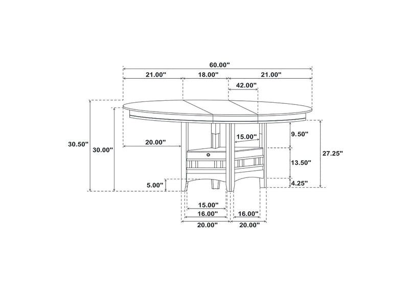102671 Lavon Oval 60-inch Wood Extension Leaf Dining Table Espresso