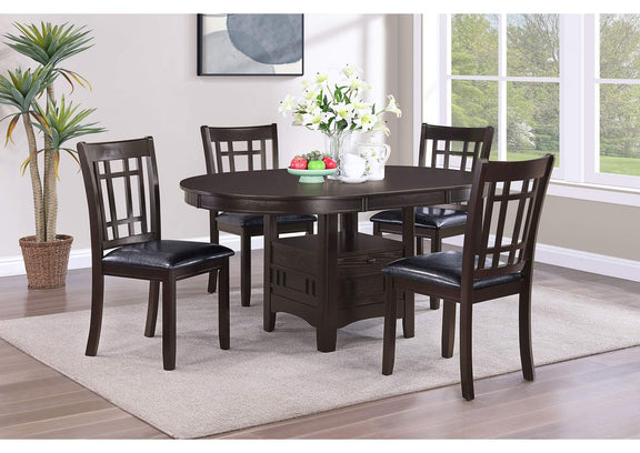 102671 Lavon Oval 60-inch Wood Extension Leaf Dining Table Espresso