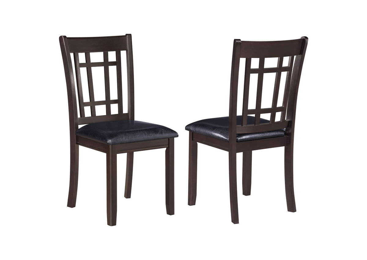 102672 Lavon Wood Dining Side Chair Black and Espresso (Set of 2)