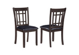 102672 Lavon Wood Dining Side Chair Black and Espresso (Set of 2)