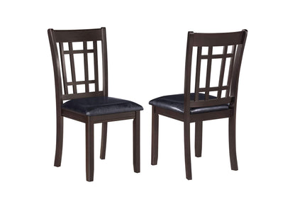 102672 Lavon Wood Dining Side Chair Black and Espresso (Set of 2)