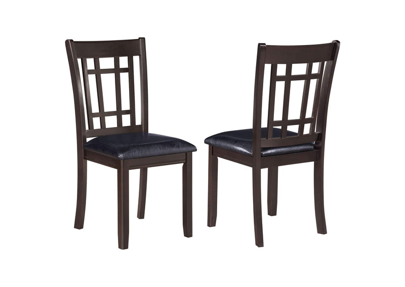 102672 Lavon Wood Dining Side Chair Black and Espresso (Set of 2)