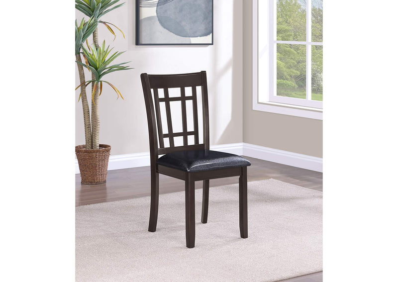 102672 Lavon Wood Dining Side Chair Black and Espresso (Set of 2)