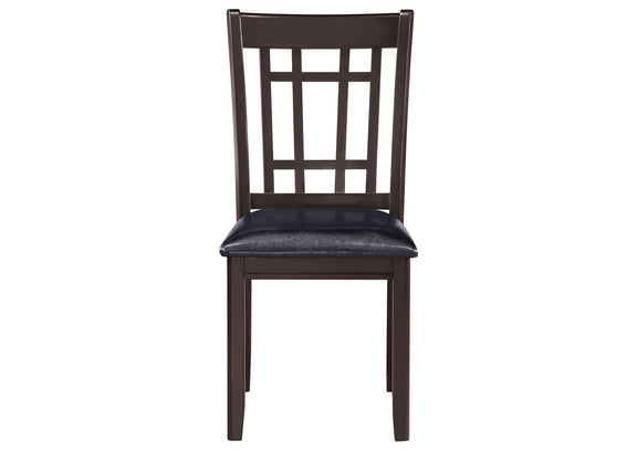 102672 Lavon Wood Dining Side Chair Black and Espresso (Set of 2)
