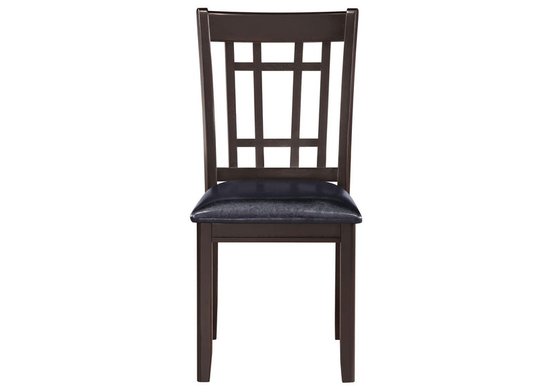 102672 Lavon Wood Dining Side Chair Black and Espresso (Set of 2)