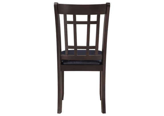 102672 Lavon Wood Dining Side Chair Black and Espresso (Set of 2)