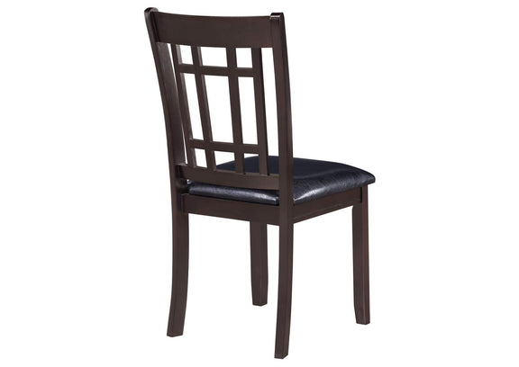 102672 Lavon Wood Dining Side Chair Black and Espresso (Set of 2)
