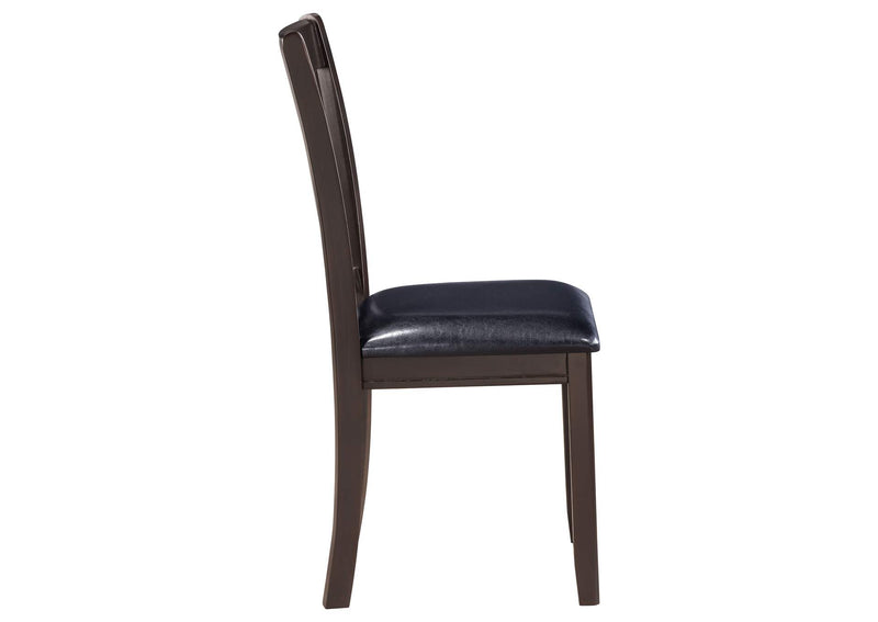 102672 Lavon Wood Dining Side Chair Black and Espresso (Set of 2)