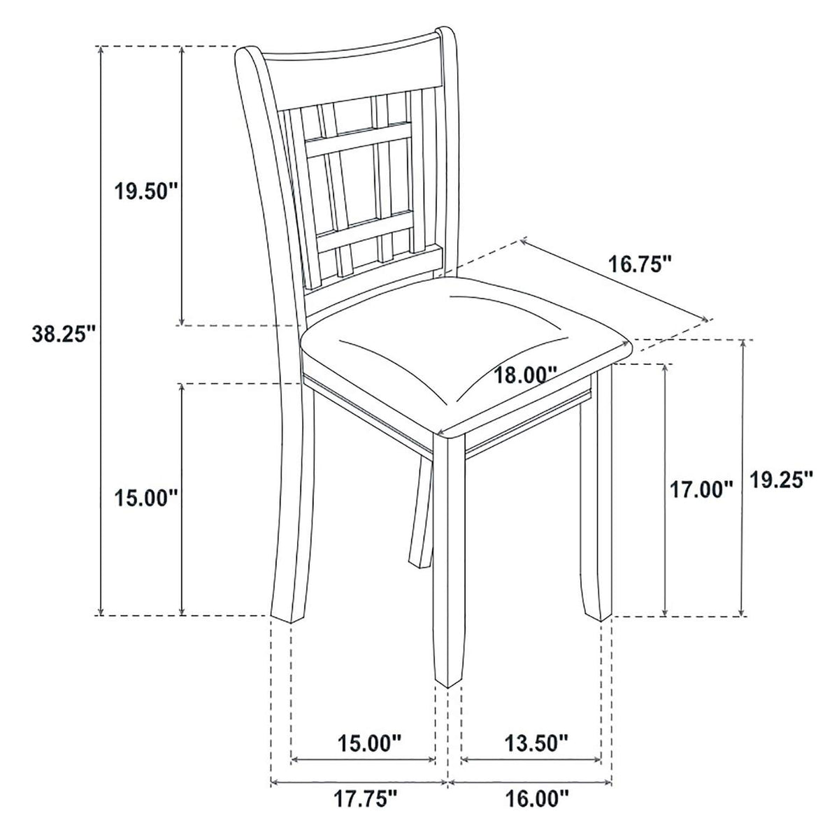 102672 Lavon Wood Dining Side Chair Black and Espresso (Set of 2)