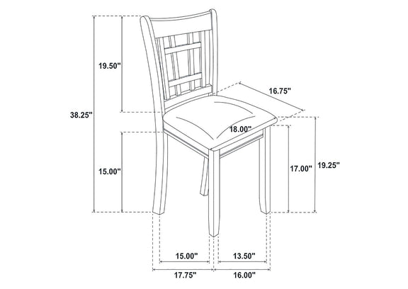 102672 Lavon Wood Dining Side Chair Black and Espresso (Set of 2)