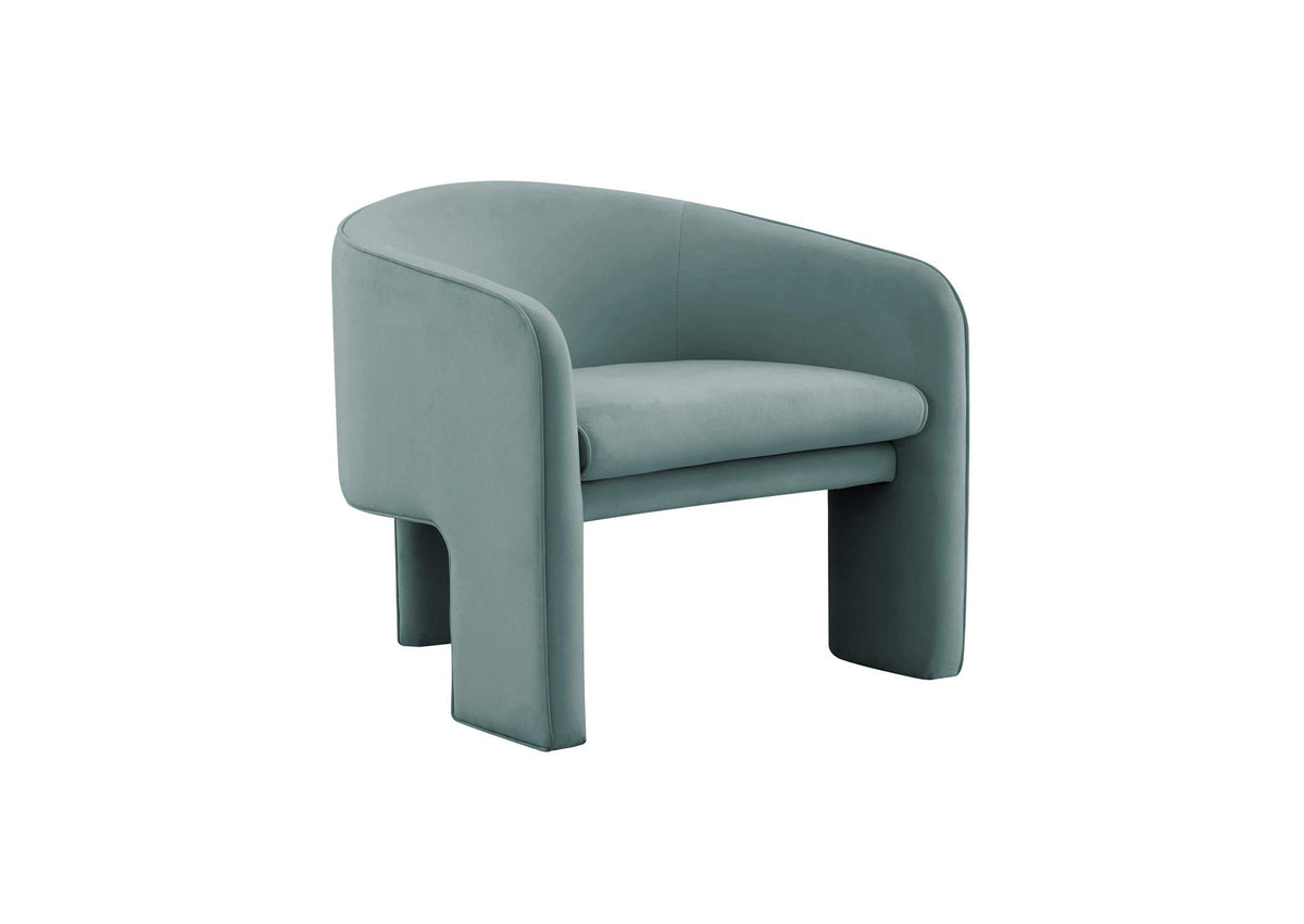 TOV-S44184 Marla Sea Blue Velvet Accent Chair