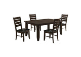 102721-S5 Dalila 5-piece Rectangular Dining Table Set Cappuccino