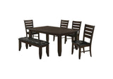 102721-S6 Dalila 6-piece Rectangular Dining Table Set Cappuccino