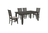 102721GRY-S5 Dalila 5-piece Rectangular Dining Table Set Dark Grey