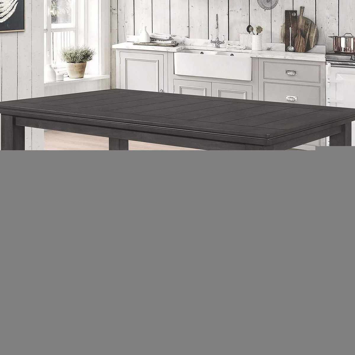102721GRY Dalila Rectangular 66-inch Wood Dining Table Dark Grey