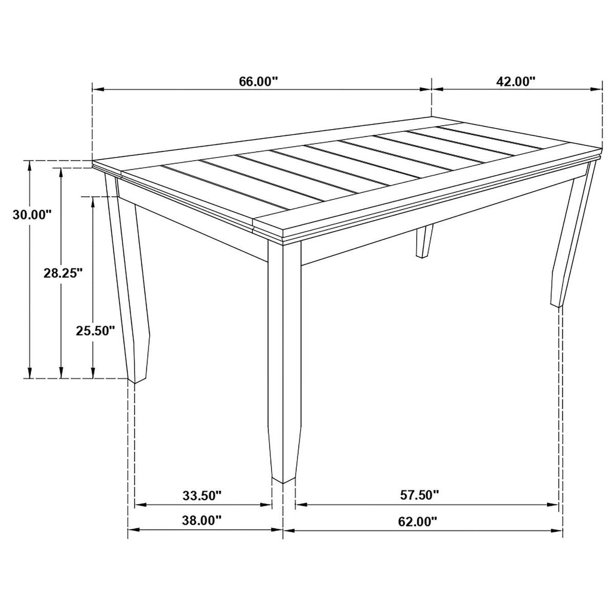 102721 Dalila Rectangular 66-inch Wood Dining Table Cappuccino