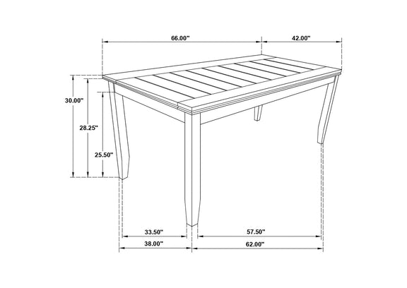 102721 Dalila Rectangular 66-inch Wood Dining Table Cappuccino