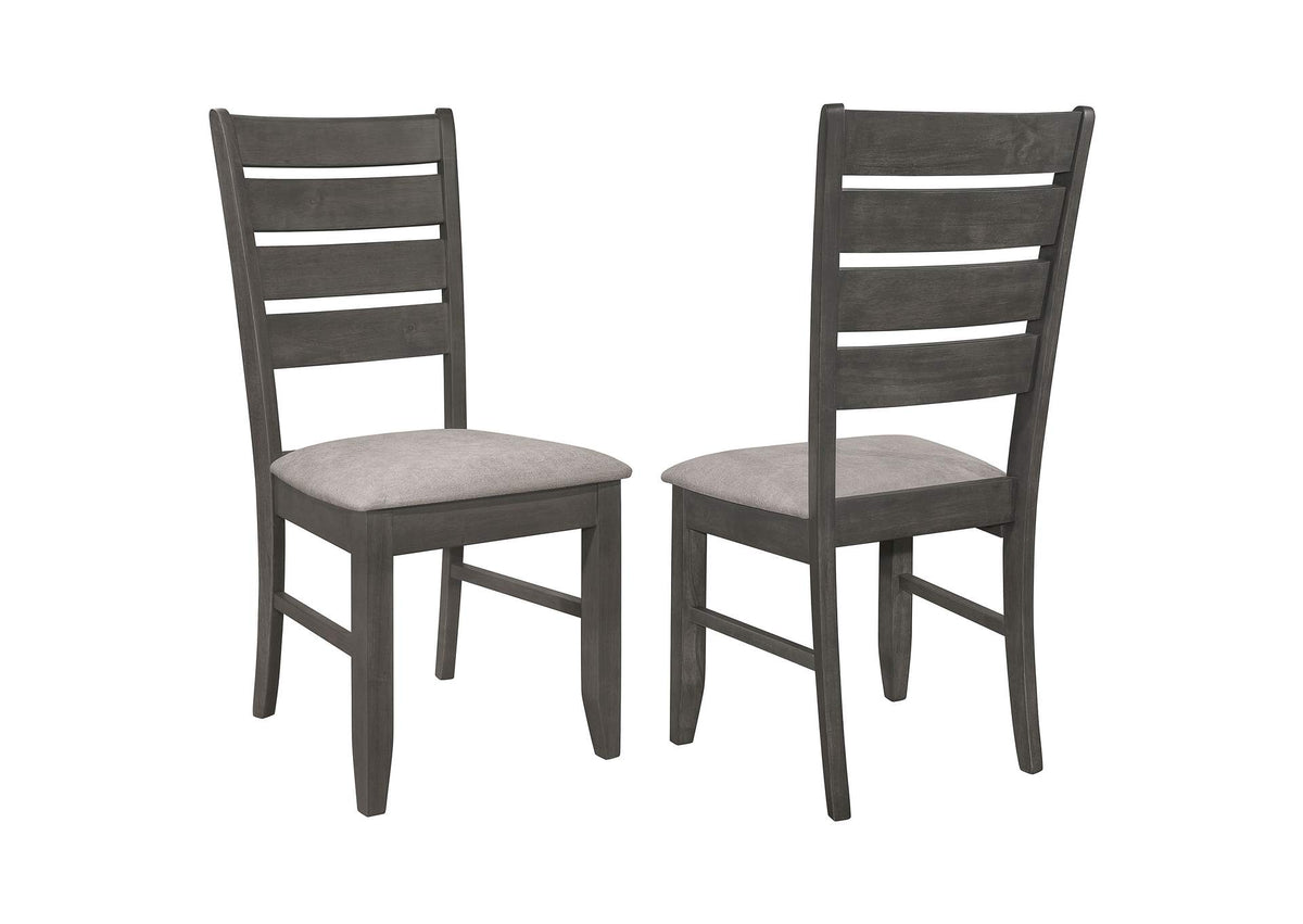 102722GRY Dalila Wood Dining Side Chair Dark Grey (Set of 2)