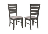 102722GRY Dalila Wood Dining Side Chair Dark Grey (Set of 2)