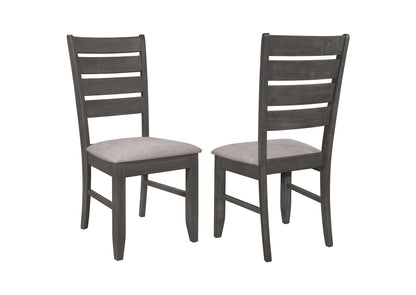 102722GRY Dalila Wood Dining Side Chair Dark Grey (Set of 2)