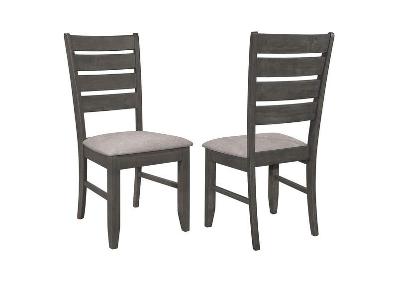 102722GRY Dalila Wood Dining Side Chair Dark Grey (Set of 2)