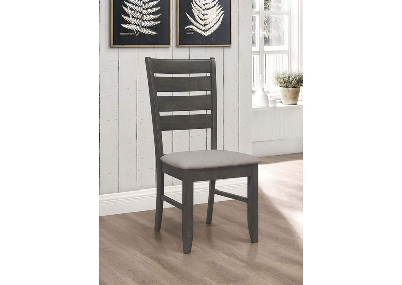 102722GRY Dalila Wood Dining Side Chair Dark Grey (Set of 2)