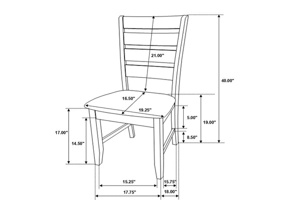 102722GRY Dalila Wood Dining Side Chair Dark Grey (Set of 2)