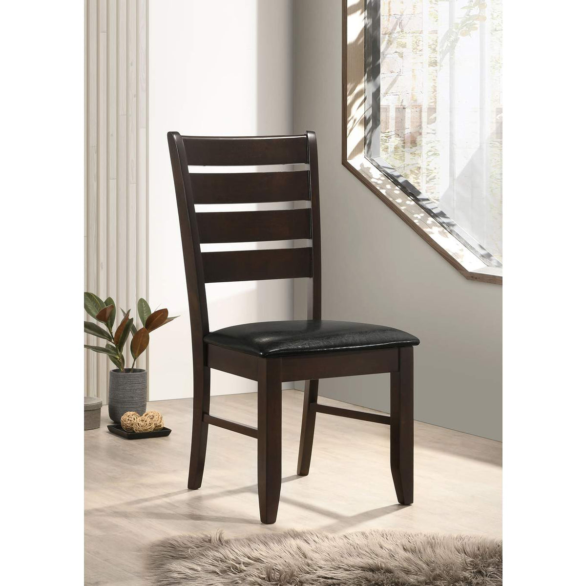 102722 Dalila Wood Dining Side Chair Cappuccino (Set of 2)