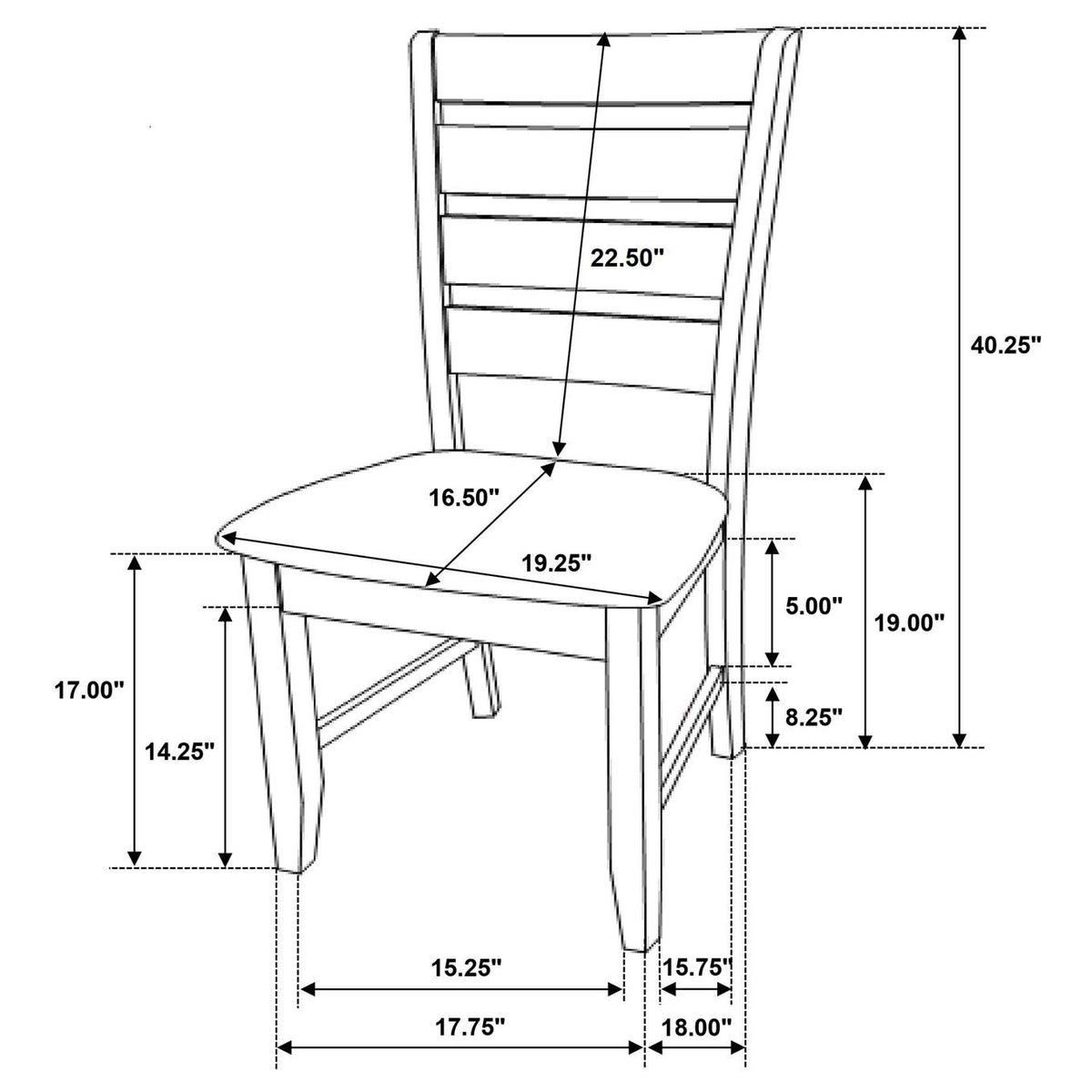 102722 Dalila Wood Dining Side Chair Cappuccino (Set of 2)