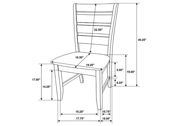 102722 Dalila Wood Dining Side Chair Cappuccino (Set of 2)