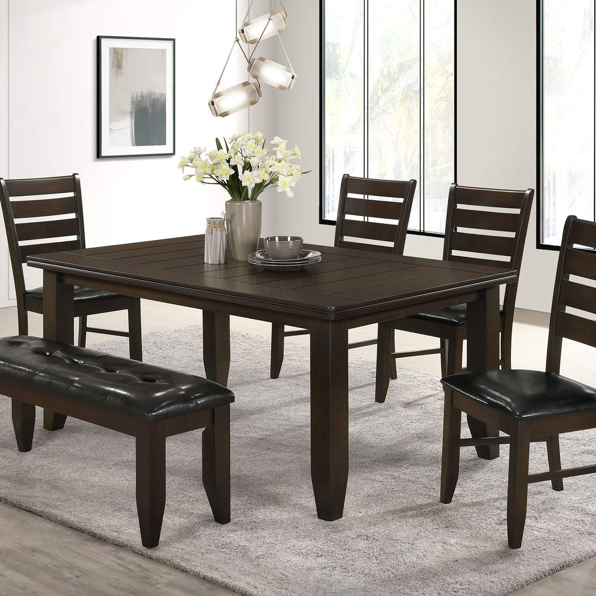102722 Dalila Wood Dining Side Chair Cappuccino (Set of 2)