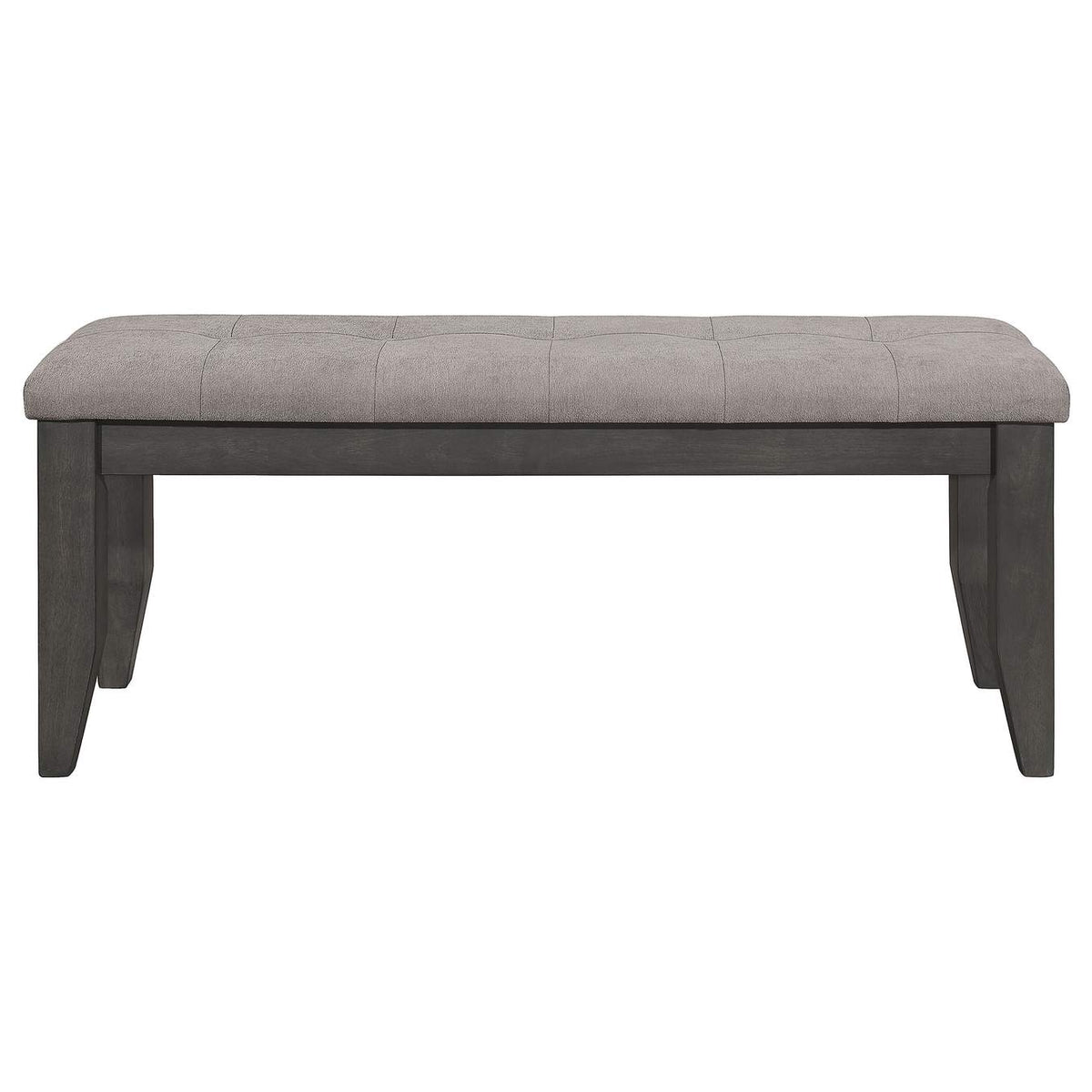 102723GRY Dalila Fabric Upholstered Wood Dining Bench Dark Grey