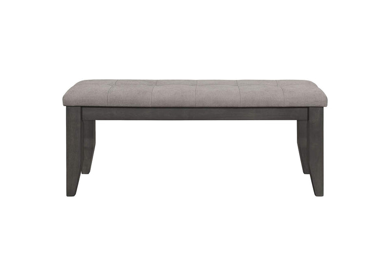102723GRY Dalila Fabric Upholstered Wood Dining Bench Dark Grey