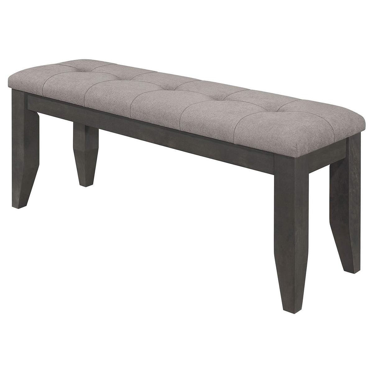 102723GRY Dalila Fabric Upholstered Wood Dining Bench Dark Grey