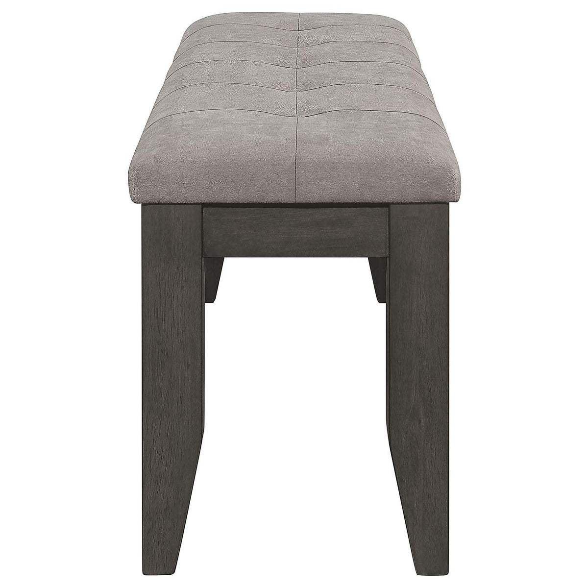 102723GRY Dalila Fabric Upholstered Wood Dining Bench Dark Grey