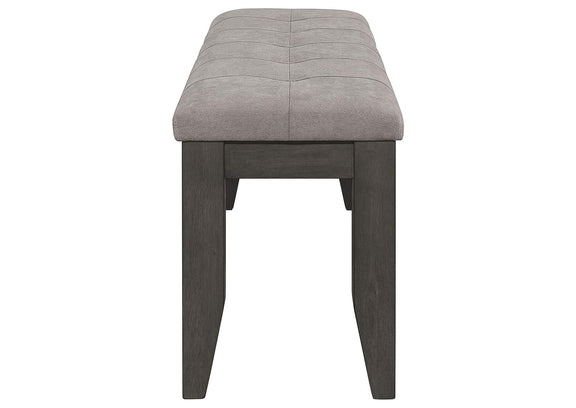 102723GRY Dalila Fabric Upholstered Wood Dining Bench Dark Grey