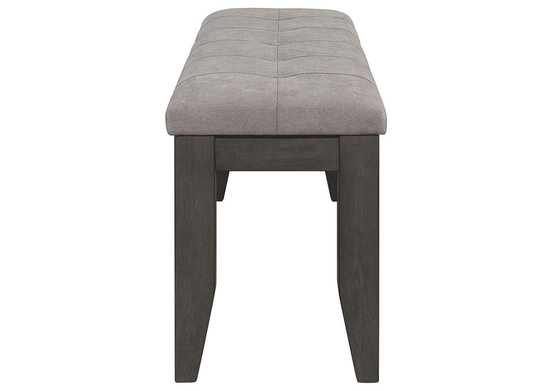 102723GRY Dalila Fabric Upholstered Wood Dining Bench Dark Grey