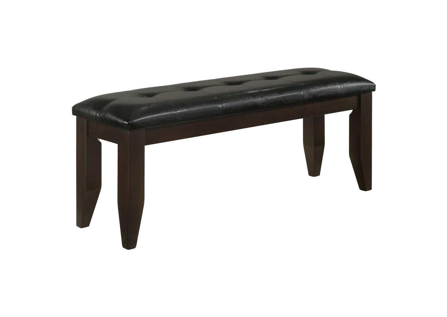 102723 Dalila Leatherette Upholstered Wood Dining Bench Cappuccino