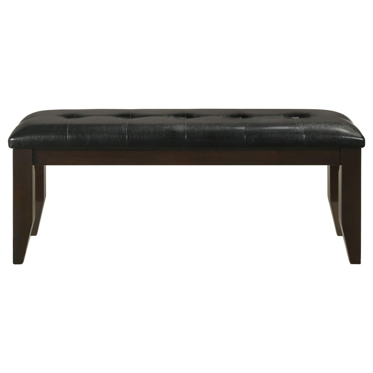 102723 Dalila Leatherette Upholstered Wood Dining Bench Cappuccino