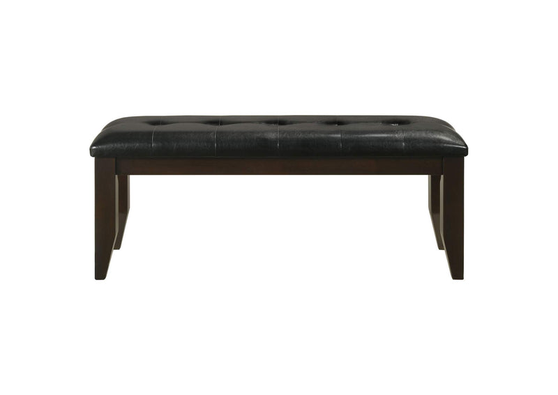 102723 Dalila Leatherette Upholstered Wood Dining Bench Cappuccino