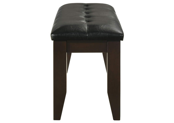 102723 Dalila Leatherette Upholstered Wood Dining Bench Cappuccino