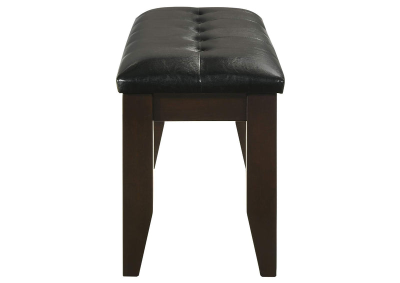 102723 Dalila Leatherette Upholstered Wood Dining Bench Cappuccino