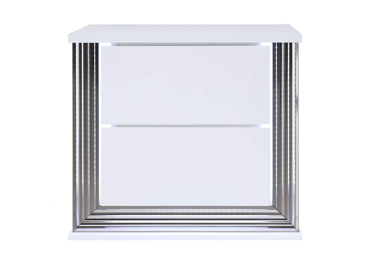 YLIME-SMOOTH_WHITE-NS_W_LED_&_USB YLIME SMOOTH WHITE NIGHTSTAND WITH LED