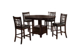 102888-S5 Lavon 5-piece Oval Counter Height Dining Set Espresso