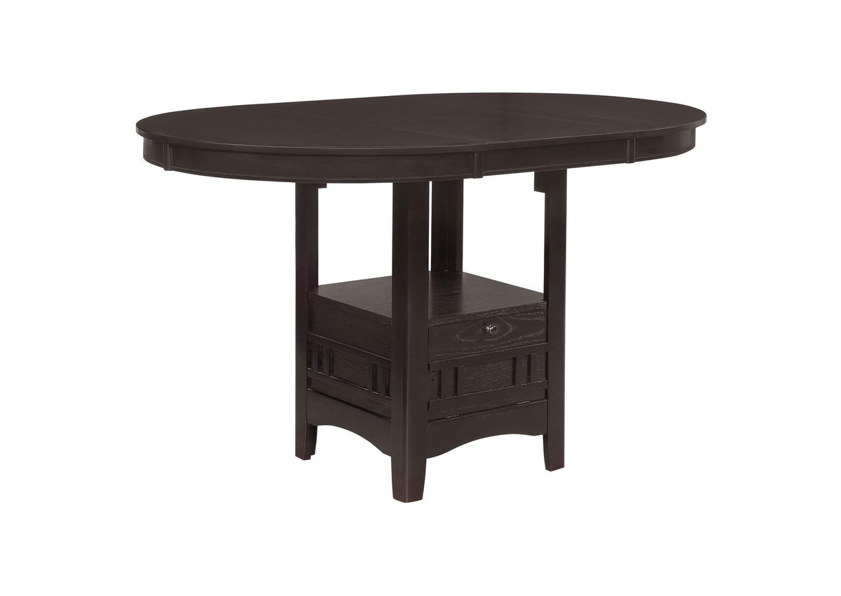 102888 Lavon Oval 60-inch Counter Height Extension Dining Table Espresso