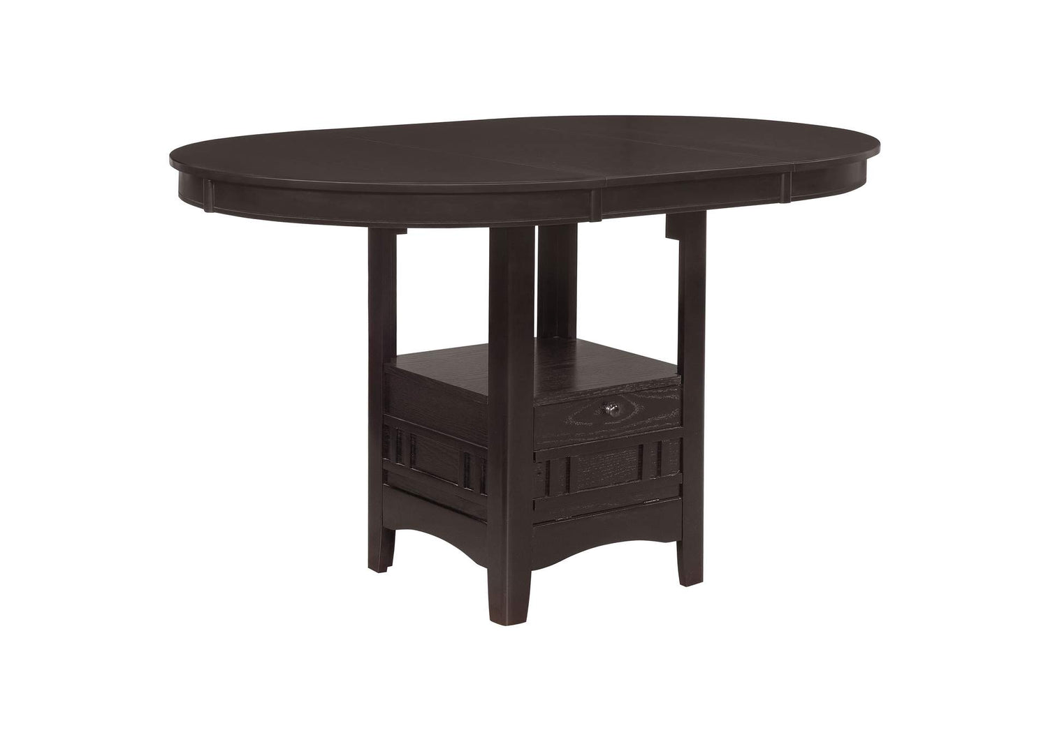 102888 Lavon Oval 60-inch Counter Height Extension Dining Table Espresso