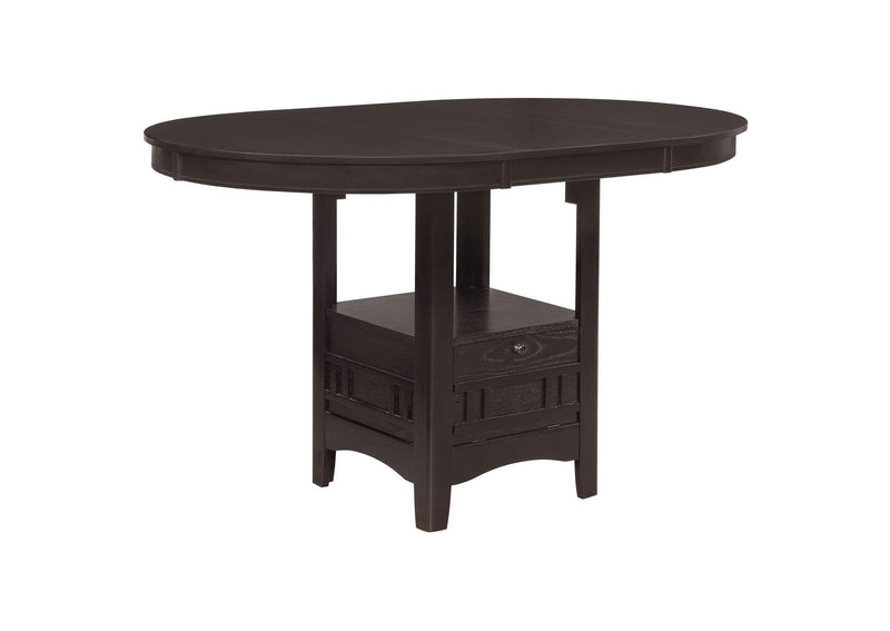 102888 Lavon Oval 60-inch Counter Height Extension Dining Table Espresso
