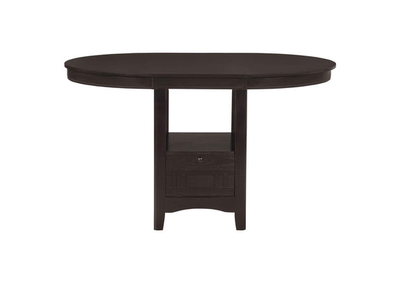 102888 Lavon Oval 60-inch Counter Height Extension Dining Table Espresso