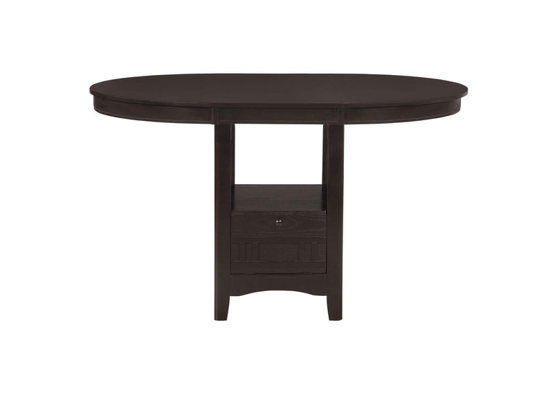102888 Lavon Oval 60-inch Counter Height Extension Dining Table Espresso