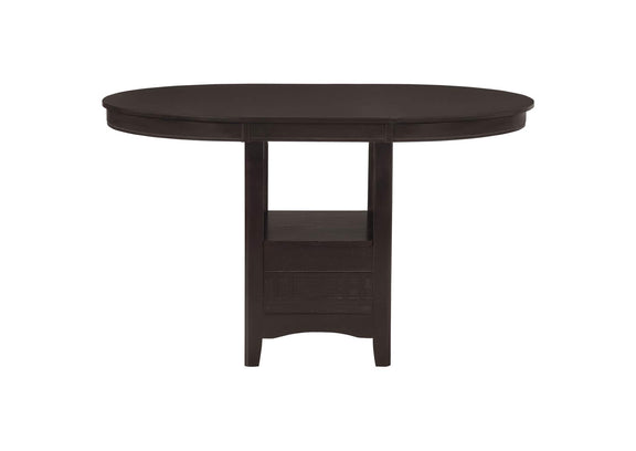 102888 Lavon Oval 60-inch Counter Height Extension Dining Table Espresso